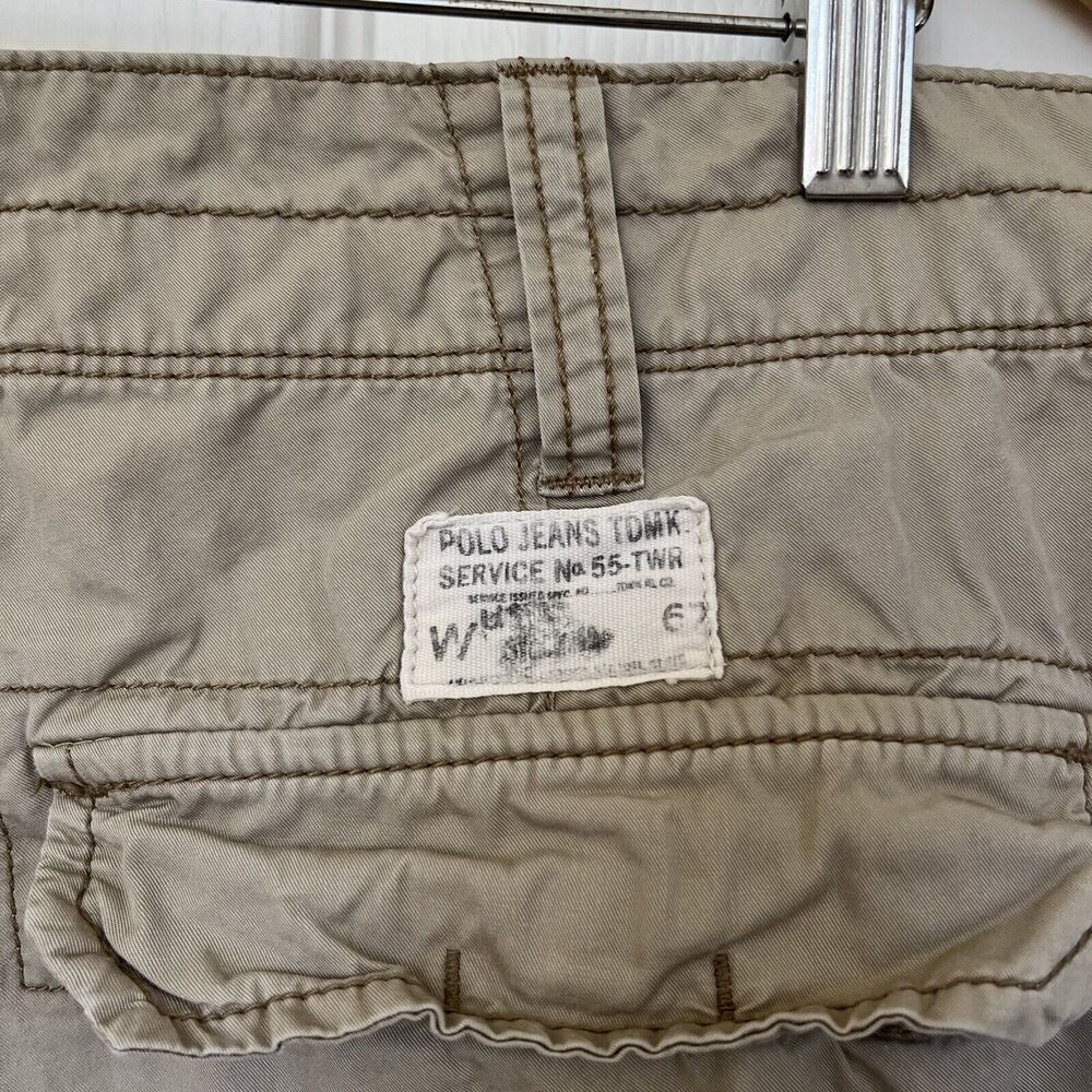 Polo Jeans Co Ralph Lauren Cargo Shorts Mens 36 Khaki TDMK Service 55-TWR - Picture 5 of 12